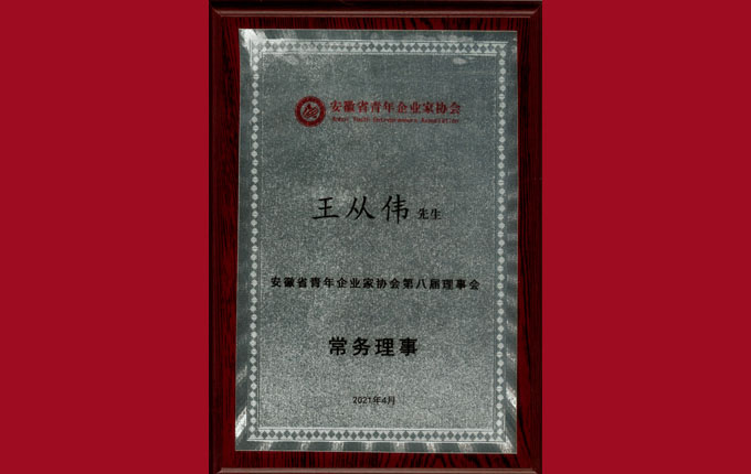 公司董事、副总经理王从伟先生被增选为省青年企业家协会常务理事