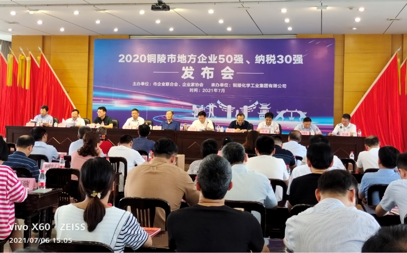 天海流体荣获2020年度铜陵市“地方企业纳税30强”